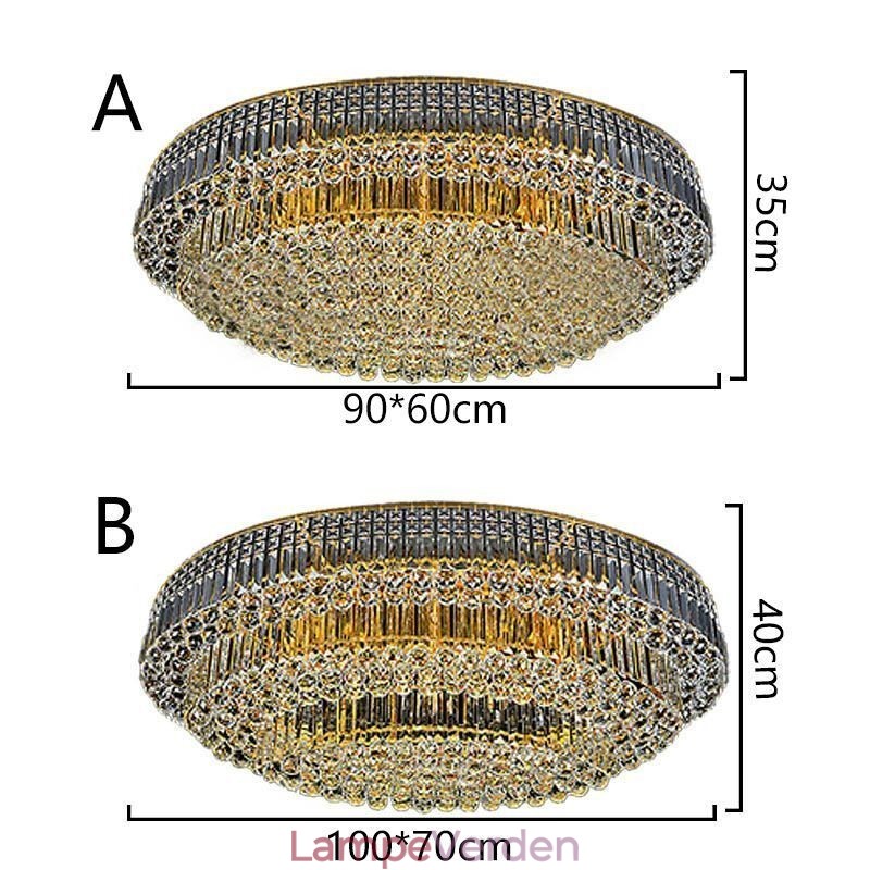 Flush Mount Crystal Ceiling Light European Oval Light