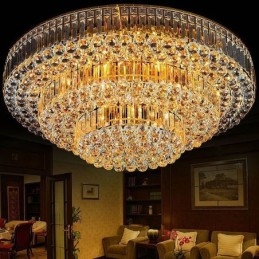 Flush Mount Crystal Ceiling Light Europæisk rund belysning