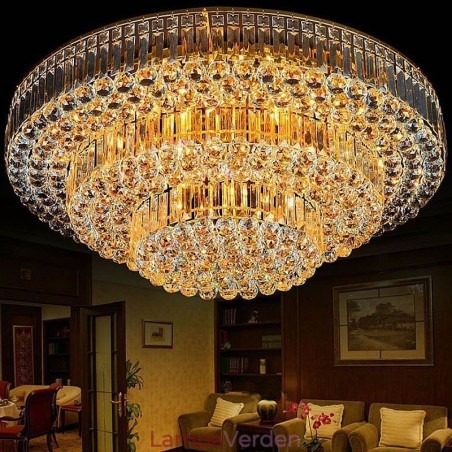 Flush Mount Crystal Ceiling Light Europæisk rund belysning Flush Mount Crystal Ceiling Light Europæisk rund belysning