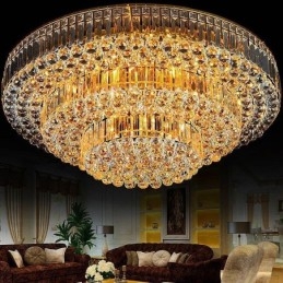 Flush Mount Crystal Ceiling Light Europæisk rund belysning