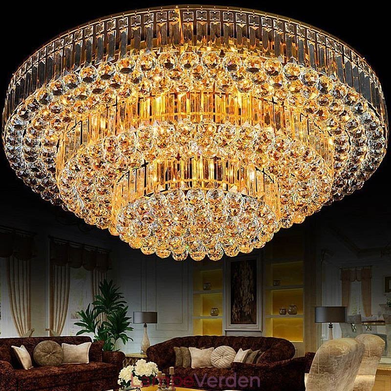 Flush Mount Crystal Ceiling Light Europæisk rund belysning