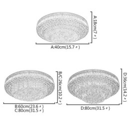 Flush Mount Crystal Ceiling Light Europæisk rund belysning