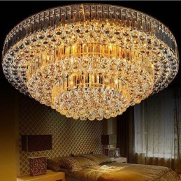 Flush Mount Crystal Ceiling Light Europæisk rund belysning