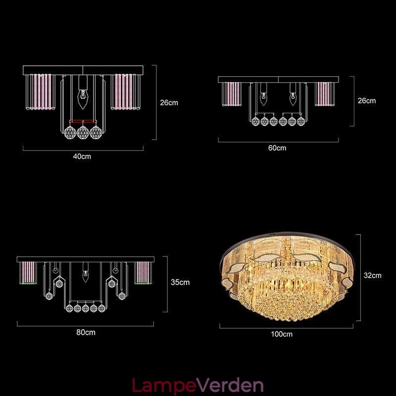 Krystal loftslampe Moderne enkel rund, flush Mount lysarmatur