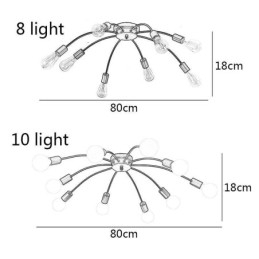 Loft Spider Lampe Antik Klassisk Flush Mount Spisestuelampe 8 10 Arme