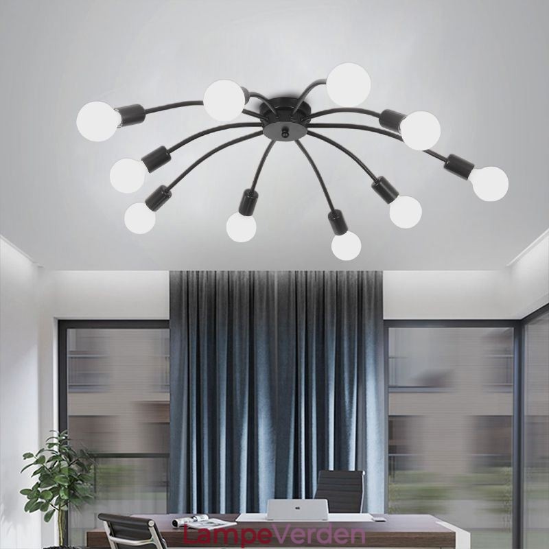 Loft Spider Lampe Antik Klassisk Flush Mount Spisestuelampe 8 10 Arme