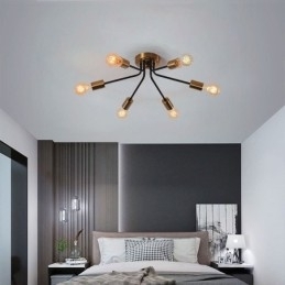 Sputnik Chandelier 6 Light Semi Flush Mount Loftslampe