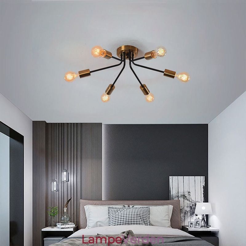 Sputnik Chandelier 6 Light Semi Flush Mount Loftslampe
