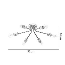 Sputnik Chandelier 6 Light Semi Flush Mount Loftslampe