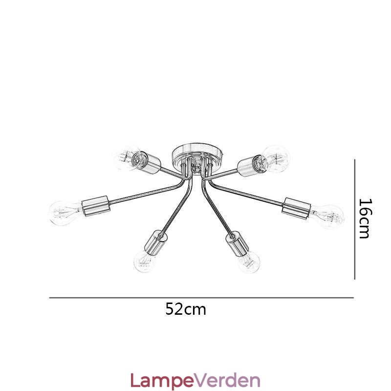 Sputnik Chandelier 6 Light Semi Flush Mount Loftslampe