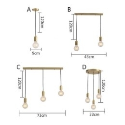 Nordic Brass 3 Pendel Cluster Light Island Creative Minimalistisk lysarmatur