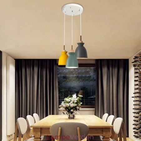 Nordic Simple Macaron Pendel Iron Arti Three Lights Nordic Simple Macaron Pendel Iron Arti Three Lights