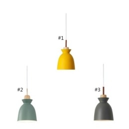 Nordic Simple Macaron Pendel Iron Arti Three Lights