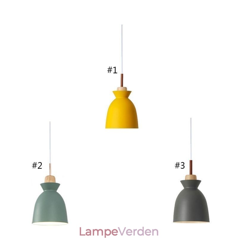 Nordic Simple Macaron Pendel Iron Arti Three Lights