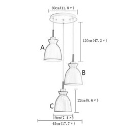 Nordic Simple Macaron Pendel Iron Arti Three Lights