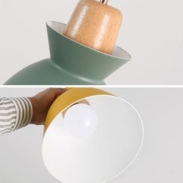 Nordic Simple Macaron Pendel Iron Arti Three Lights