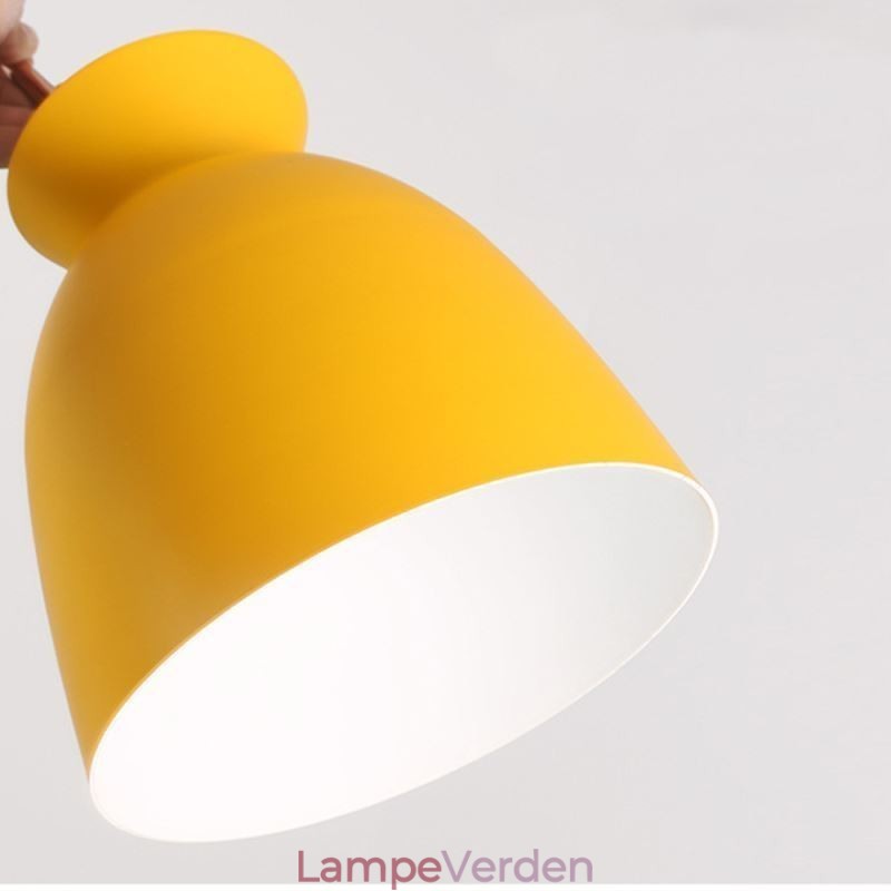 Nordic Simple Macaron Pendel Iron Arti Three Lights