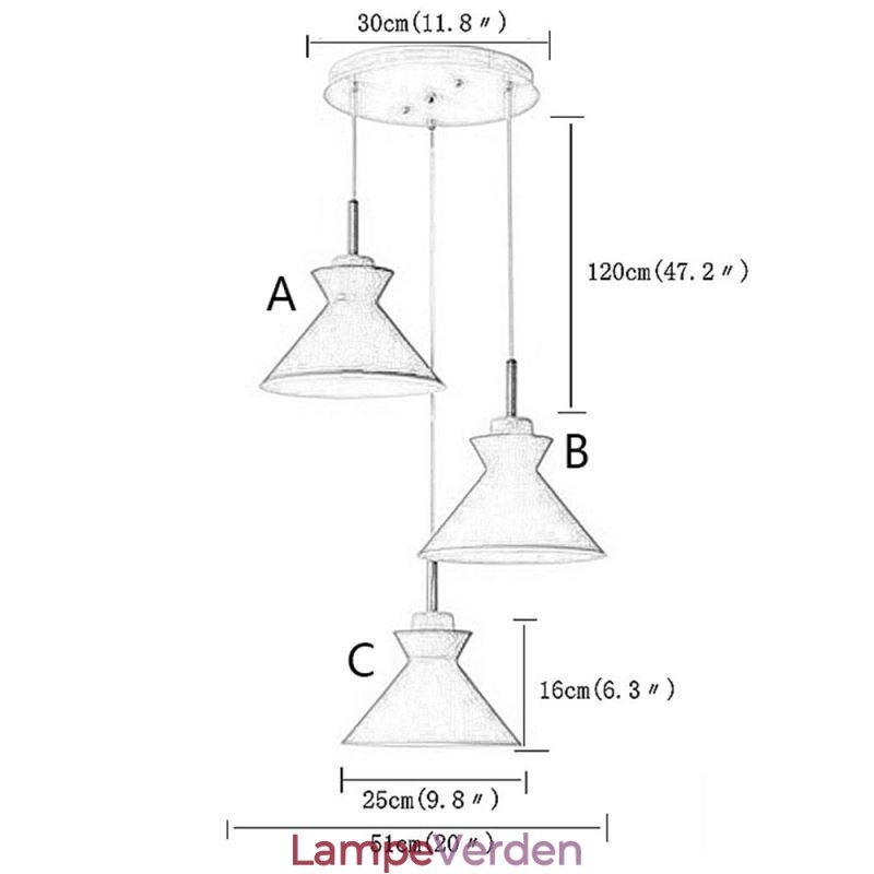 Nordic Macaron Island 3 Light Pendel Lighting Simple Iron Arti Three Lights