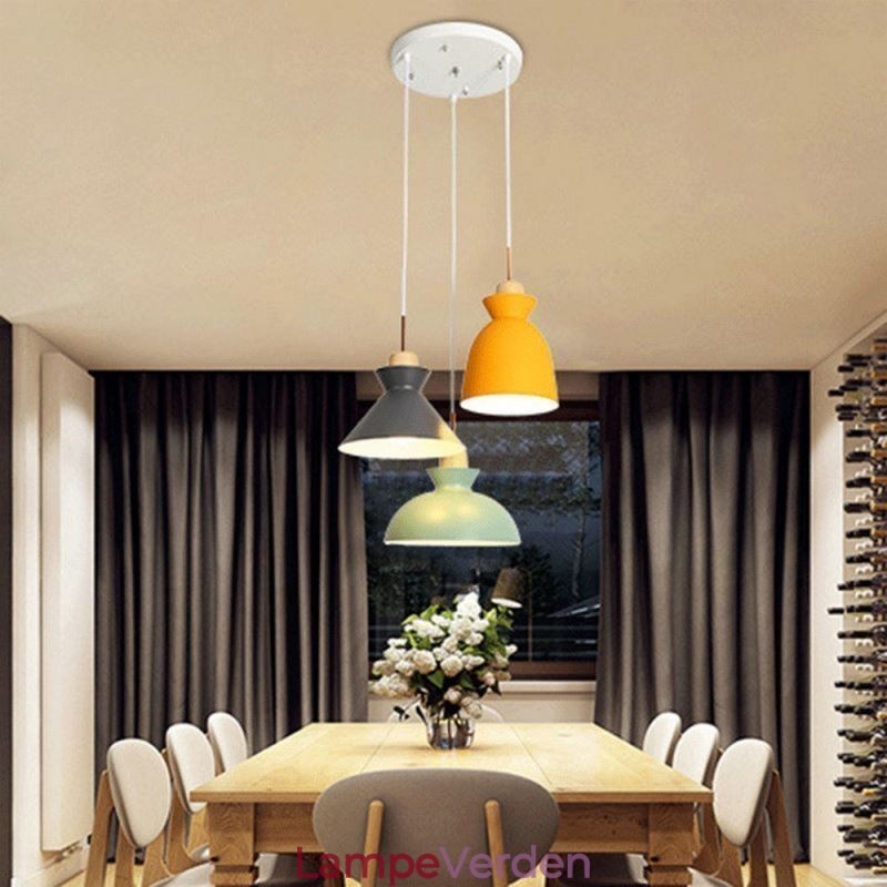 Macaron pendel Nordic Simple Iron Arti Tre lys armatur