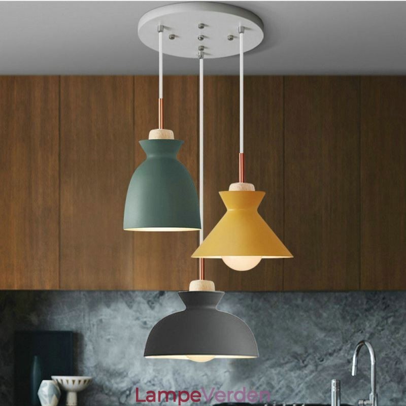 Macaron pendel Nordic Simple Iron Arti Tre lys armatur