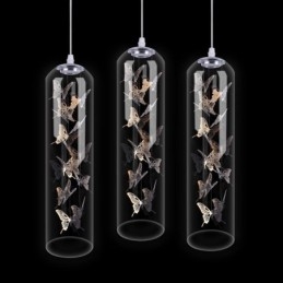 Glas Pendel Creative Nordic Cylinder Lampe Butterfly Light