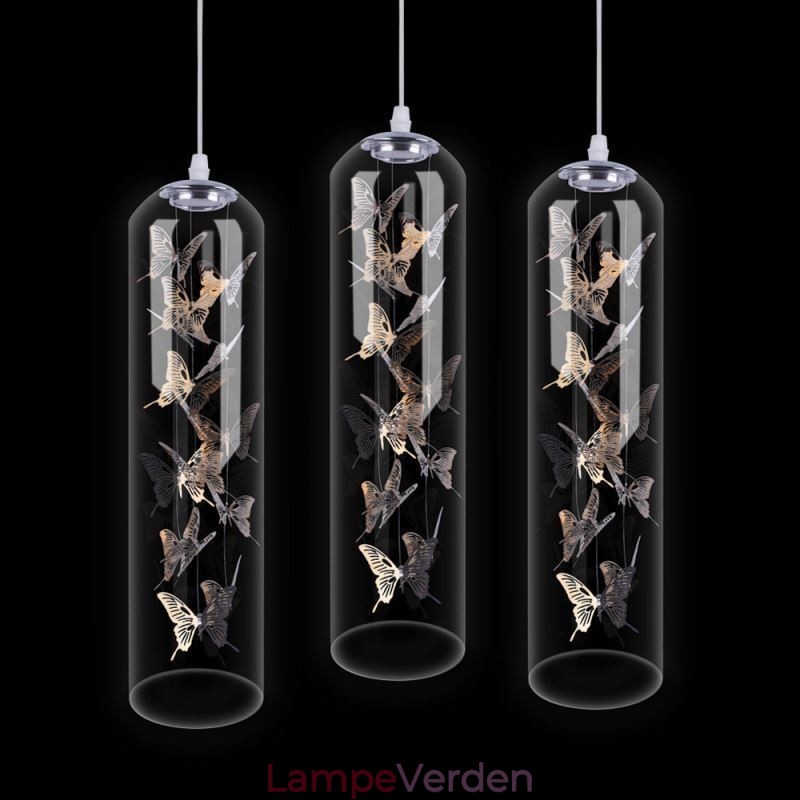 Glas Pendel Creative Nordic Cylinder Lampe Butterfly Light