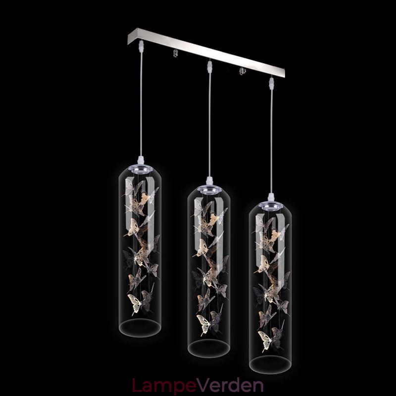 Glas Pendel Creative Nordic Cylinder Lampe Butterfly Light