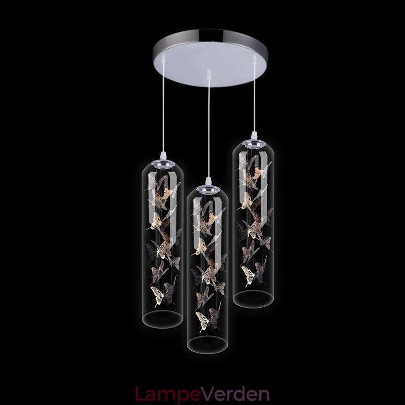 Glas Pendel Creative Nordic Cylinder Lampe Butterfly Light