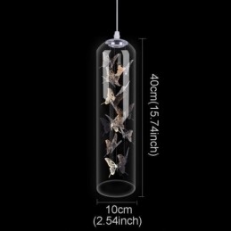 Glas Pendel Creative Nordic Cylinder Lampe Butterfly Light