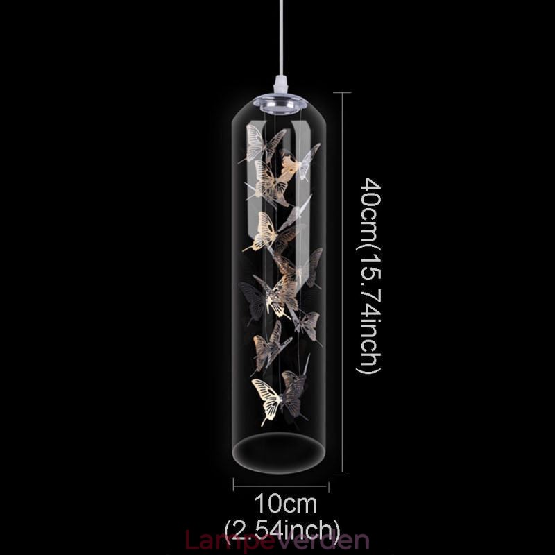 Glas Pendel Creative Nordic Cylinder Lampe Butterfly Light