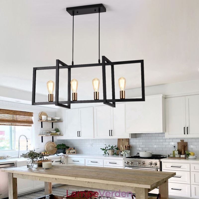 4 Light Pendel Light Industrial Style Lightingway