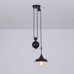 Industrial Farmhouse Pulley Pendel Light Retractable Design Justerbar Højde