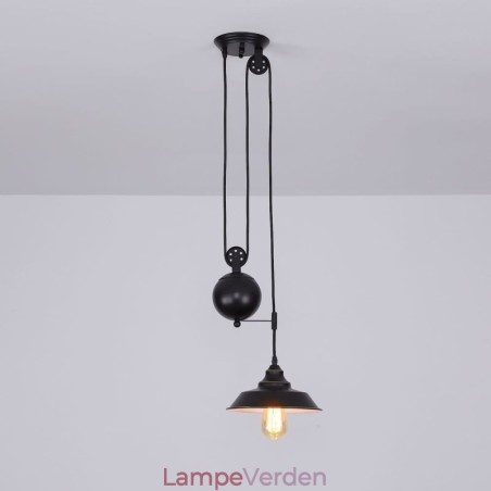 Industrial Farmhouse Pulley Pendel Light Retractable Design Justerbar Højde Industrial Farmhouse Pulley Pendel Light Retractable Design Justerbar Højde