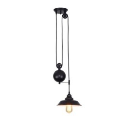 Industrial Farmhouse Pulley Pendel Light Retractable Design Justerbar Højde