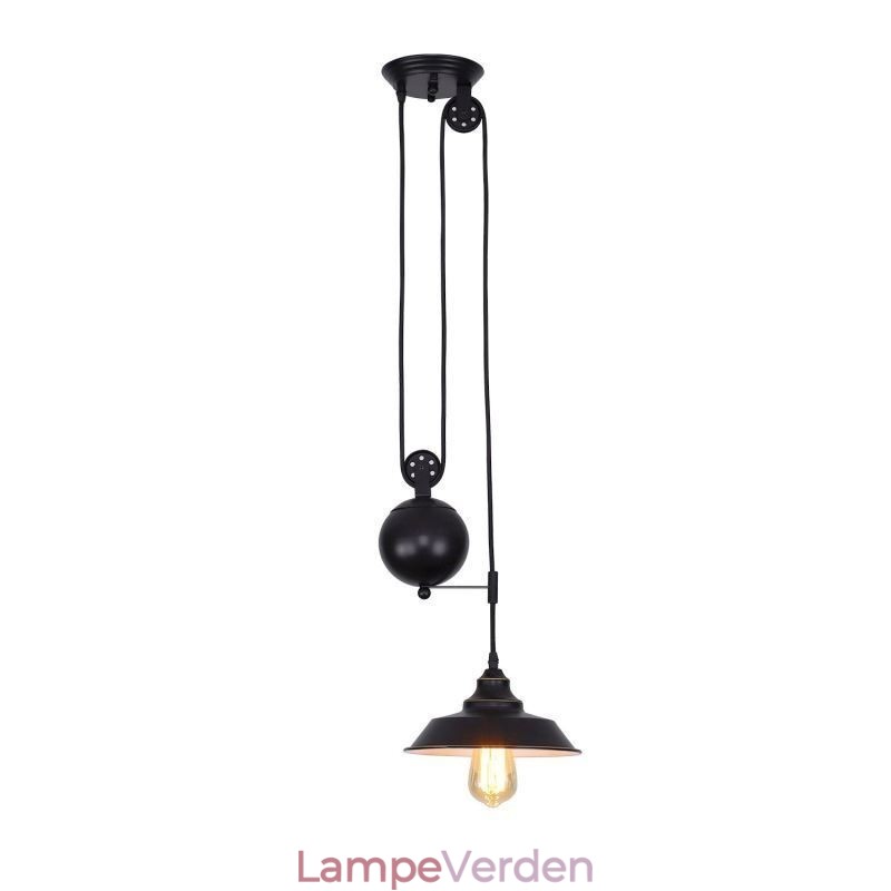 Industrial Farmhouse Pulley Pendel Light Retractable Design Justerbar Højde