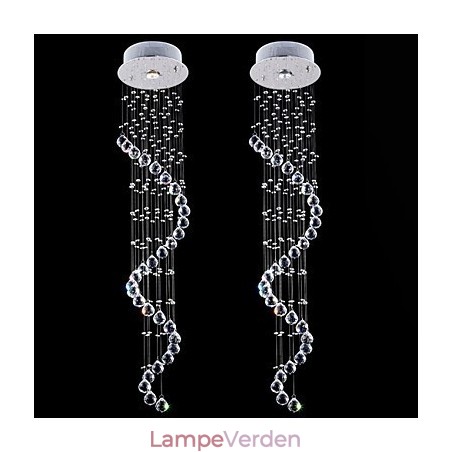 Krystal Pendel Lysekrone Belysning 1 Lys Sølv Canpoy Klar K9 Krystal Helix Loftslamper H120CM Krystal Pendel Lysekrone Belysning 1 Lys Sølv Canpoy Klar K9 Krystal Helix Loftslamper H120CM
