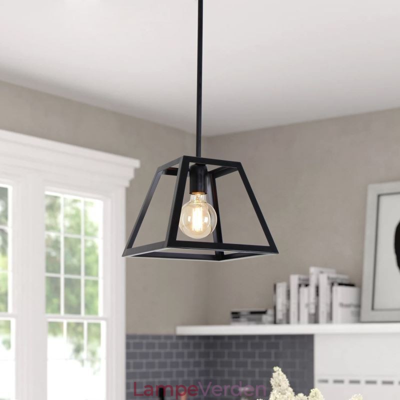 Rustik bondegårdspendel Industriel Mini Metal Loftslampe Trapezformet ø