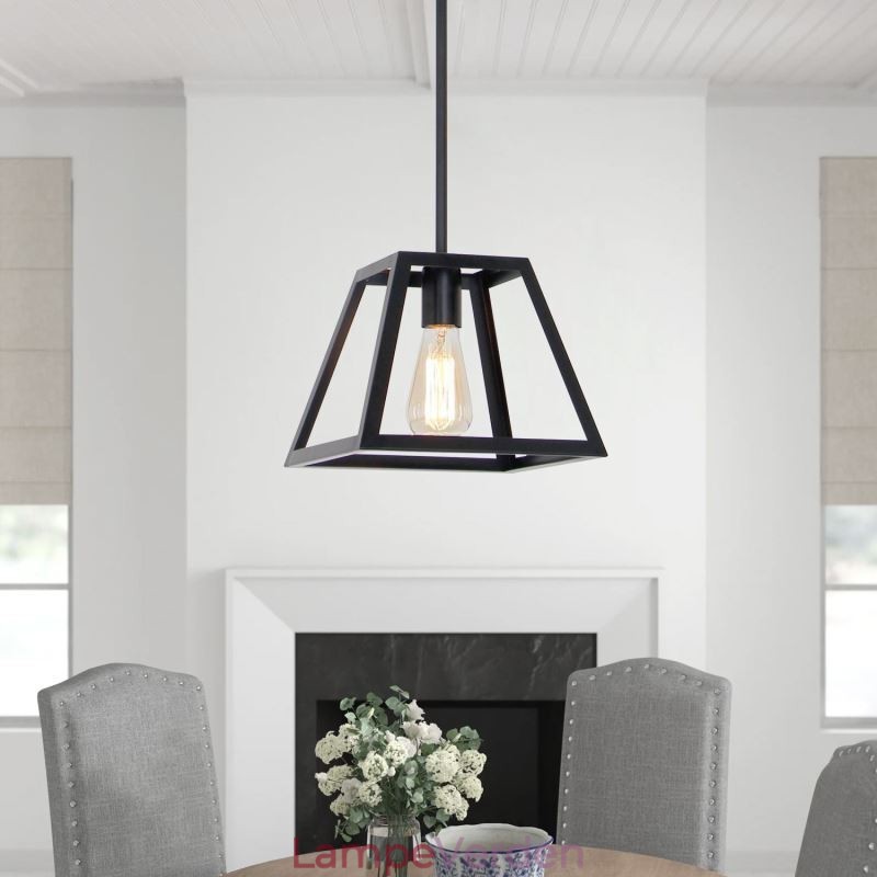 Rustik bondegårdspendel Industriel Mini Metal Loftslampe Trapezformet ø