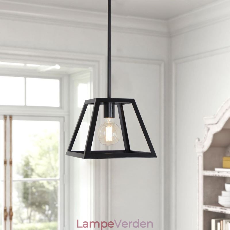 Rustik bondegårdspendel Industriel Mini Metal Loftslampe Trapezformet ø
