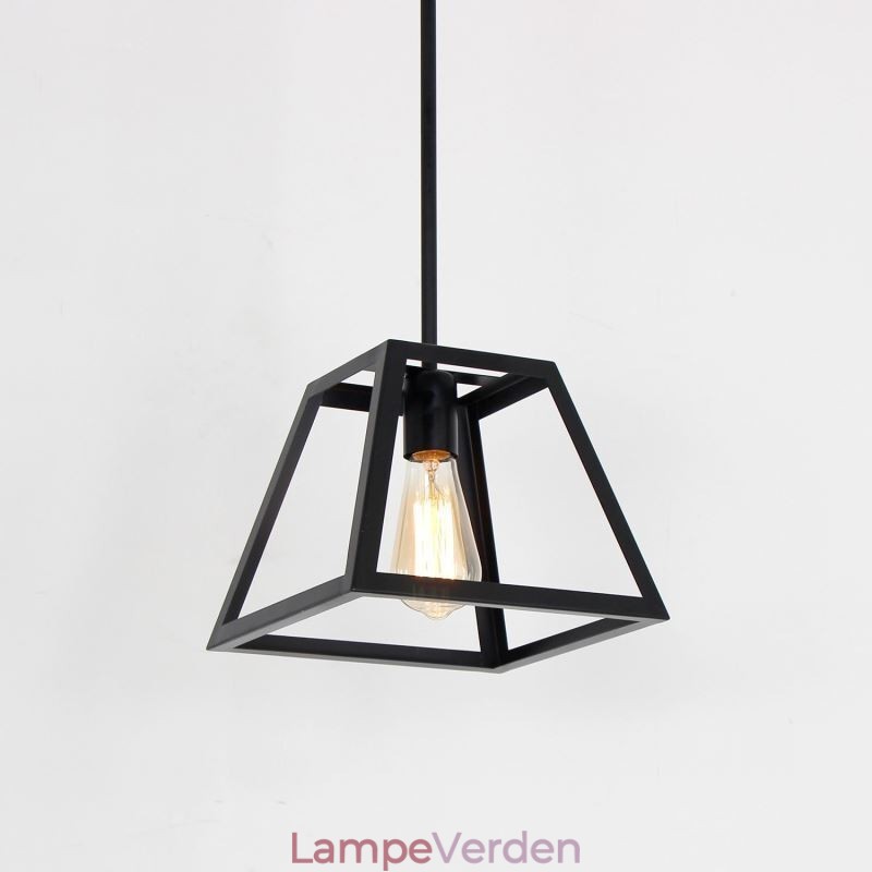 Rustik bondegårdspendel Industriel Mini Metal Loftslampe Trapezformet ø