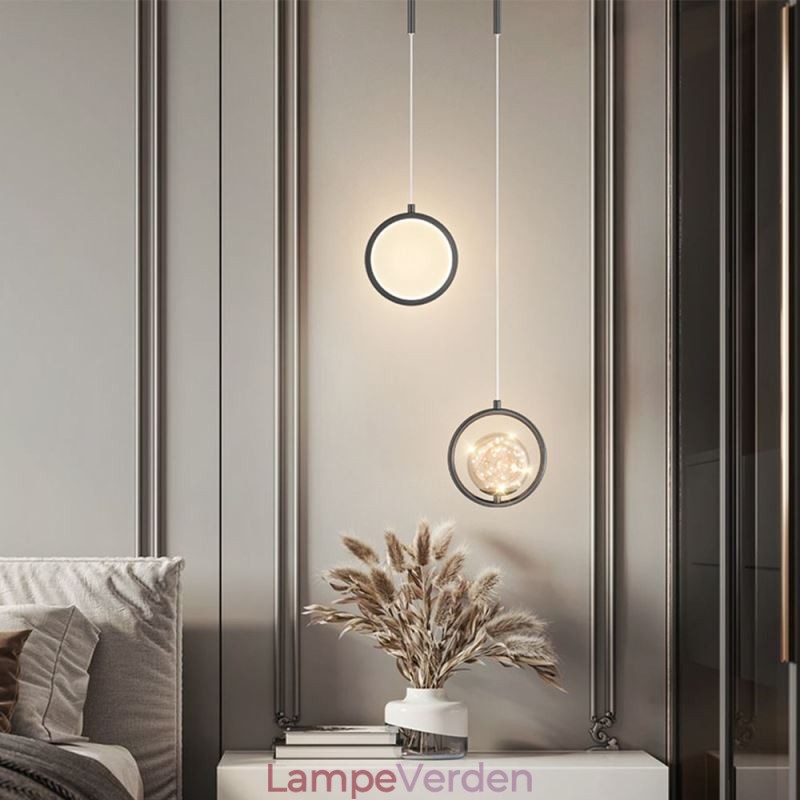 Rund Ring Pendel Moderne Kugle hængende Lampe