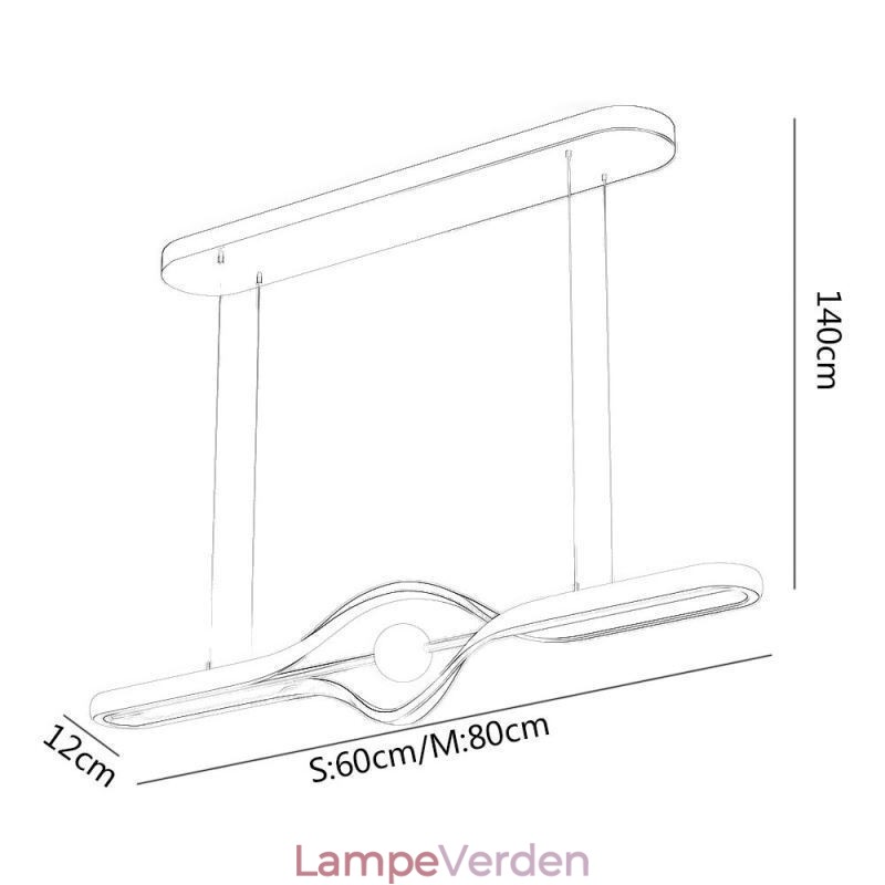 Moderne lineært hængende lys med lang stribe hængende lampe