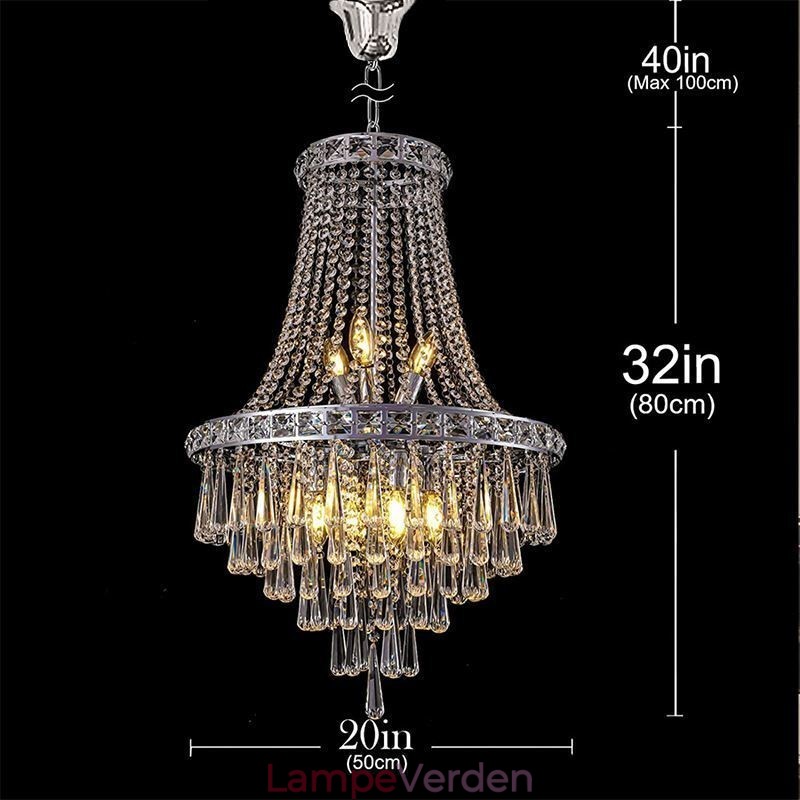 Moderne Krystallysekrone Moderne Elegant Loftslampe Duplex Trappe