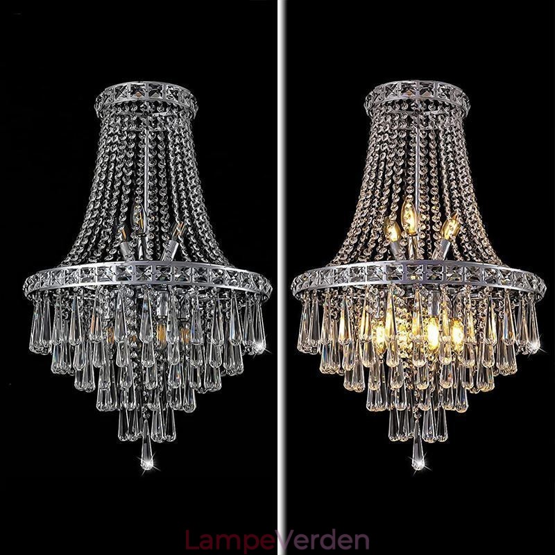 Moderne Krystallysekrone Moderne Elegant Loftslampe Duplex Trappe