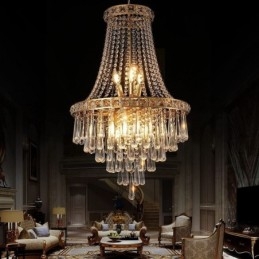 Moderne Krystallysekrone Moderne Elegant Loftslampe Duplex Trappe