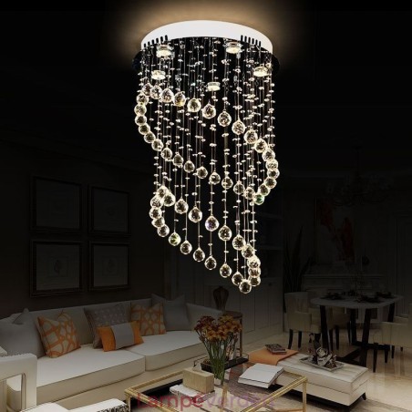 Moderne krystal lysekrone rund regndråbe loftslampe Moderne krystal lysekrone rund regndråbe loftslampe