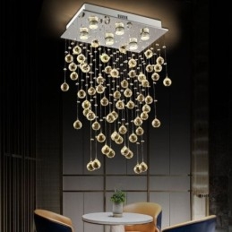 Moderne krystal lysekrone Flush Mount Loftslampe