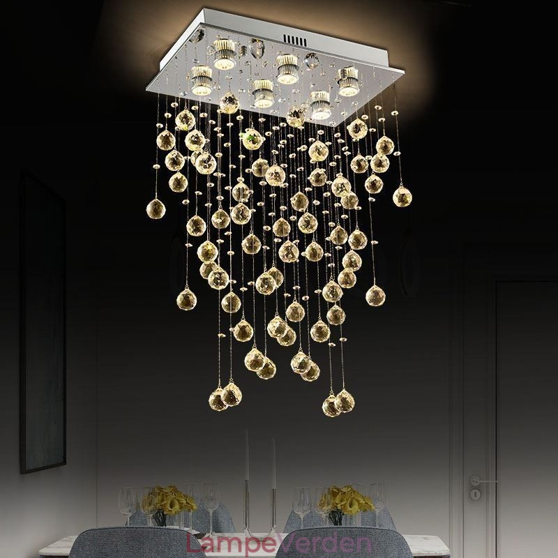 Moderne krystal lysekrone Flush Mount Loftslampe