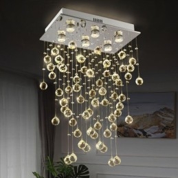 Moderne krystal lysekrone Flush Mount Loftslampe