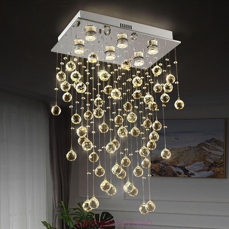 Moderne krystal lysekrone Flush Mount Loftslampe